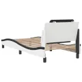 Cadre de lit sans matelas blanc et noir 90x190 cm similicuir