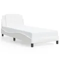 Cadre de lit avec LED sans matelas blanc 100x200 cm