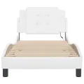Cadre de lit avec LED sans matelas blanc 100x200 cm