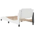 Cadre de lit avec LED sans matelas blanc 100x200 cm