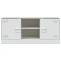Meuble TV blanc 99x39x44 cm acier