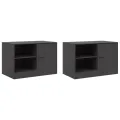 Meubles TV 2 pcs noir 67x39x44 cm acier