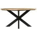 Table à dîner Ø150x76 cm bois de manguier massif brut