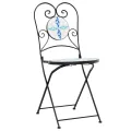 Chaises de bistro pliables lot de 2 bleu et blanc céramique