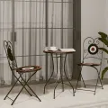 Chaises de bistro pliables lot de 2 terre cuite blanc céramique