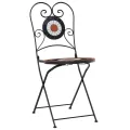 Chaises de bistro pliables lot de 2 terre cuite blanc céramique