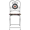 Chaises de bistro pliables lot de 2 terre cuite blanc céramique