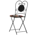 Chaises de bistro pliables lot de 2 terre cuite blanc céramique