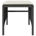 Canapé de jardin 2 places avec table et tabourets noir rotin