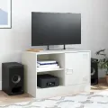 Meuble TV blanc 67x39x44 cm acier