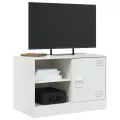 Meuble TV blanc 67x39x44 cm acier