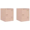 Tables de chevet 2 pcs rose 34,5x39x44 cm acier