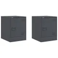 Tables de chevet 2 pcs anthracite 34,5x39x44 cm acier