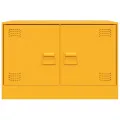 Meubles TV 2 pcs jaune moutarde 67x39x44 cm acier