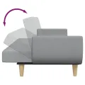 Canapé-lit à 2 places avec repose-pied gris clair tissu