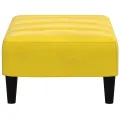 Repose-pied jaune 77x55x31 cm velours