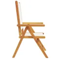 Chaises de jardin lot de 2 blanc crème bois acacia massif tissu