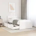 Cadre de lit sans matelas blanc 90x200 cm bois de pin massif