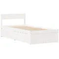 Cadre de lit sans matelas blanc 90x200 cm bois de pin massif