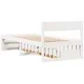 Cadre de lit sans matelas blanc 90x200 cm bois de pin massif