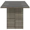 Table de jardin avec dessus en verre gris résine tressée