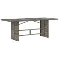 Table de jardin avec dessus en verre gris résine tressée
