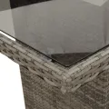 Table de jardin avec dessus en verre gris résine tressée