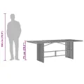 Table de jardin avec dessus en verre gris résine tressée