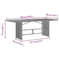 Table de jardin avec dessus en verre gris résine tressée