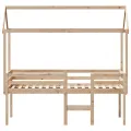 Lit haut sans matelas 90x200 cm bois de pin massif