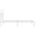 Cadre de lit métal sans matelas avec tête de lit blanc 75x190cm