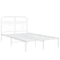 Cadre de lit métal sans matelas et tête de lit blanc 120x200 cm