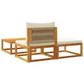 Salon de jardin avec coussins 3 pcs bois massif d'acacia