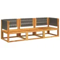 Salon de jardin avec coussins 3 pcs bois massif d'acacia