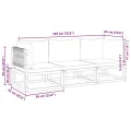 Salon de jardin avec coussins 3 pcs bois massif d'acacia