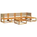 Salon de jardin avec coussins 6 pcs bois d'acacia solide