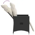 Chaise inclinable de jardin avec coussins noir résine tressée