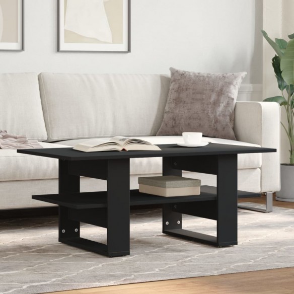 Table basse noir 102x55x42 cm bois d'ingénierie