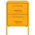 Tables de chevet 2 pcs jaune moutarde 36x39x50,5 cm acier