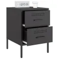 Table de chevet noir 36x39x50,5 cm acier