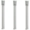Lampadaires d'extérieur 3 pcs argenté 110 cm acier inoxydable