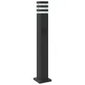 Lampadaire d'extérieur avec sortie noir 80 cm aluminium