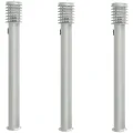 Lampadaires d'extérieur et sortie 3pcs argenté acier inoxydable