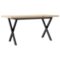 Table basse cadre en X 90x40x45,5cm bois de pin massif et acier