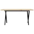 Table basse cadre en X 90x40x45,5cm bois de pin massif et acier