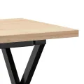 Table basse cadre en X 90x40x45,5cm bois de pin massif et acier