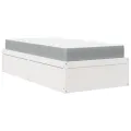 Lit avec matelas blanc 90x200 cm bois massif de pin