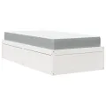 Lit avec matelas blanc 90x200 cm bois massif de pin