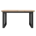Table basse cadre en O 90x90x45,5cm bois de pin massif et acier