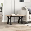 Table basse cadre en Y 80x50x40 cm bois de pin massif et acier